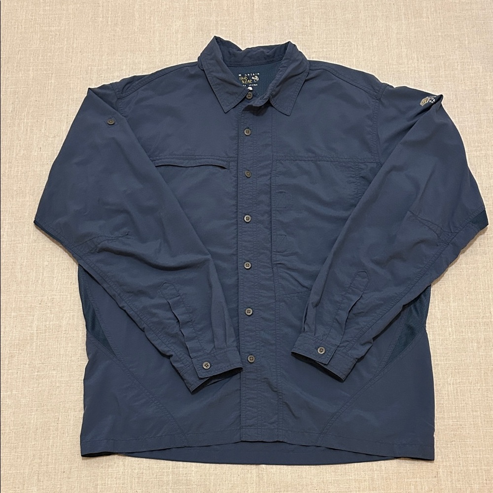 Mountain Hardwear Shirt Men's L Navy Lightweight Vented Outdoor Hiking